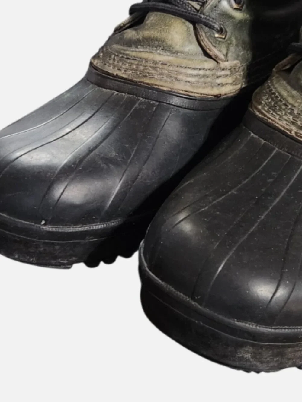 Sorel Snow Winter Boots Men's Size 10 Green Black Rubber Leather Lace Up Liner